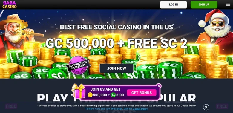 Baba Casino Home Page
