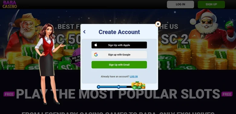 Baba Casino Registration Page