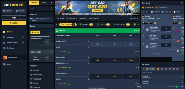 Betmaze Sports Home Page