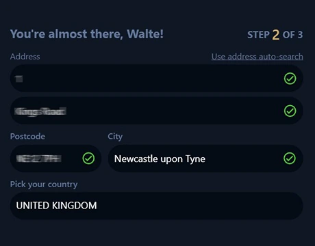 Enter your exact residential address