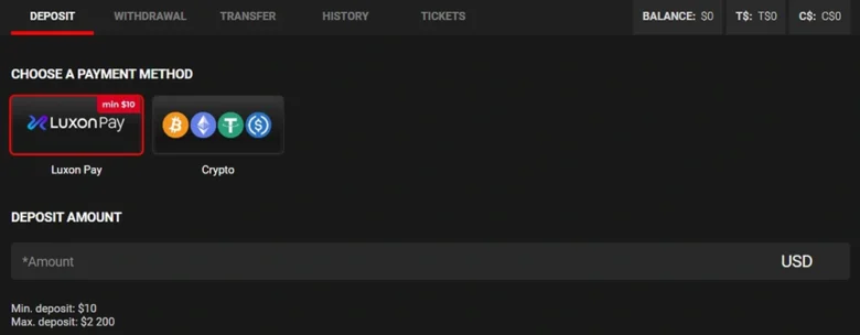 Payment Options at PokerPlanets