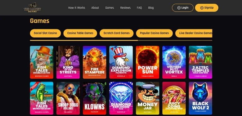The Money Factory Casino Games