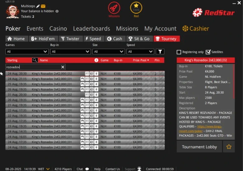 RedStar Poker King’s Rozvadov Qualifiers