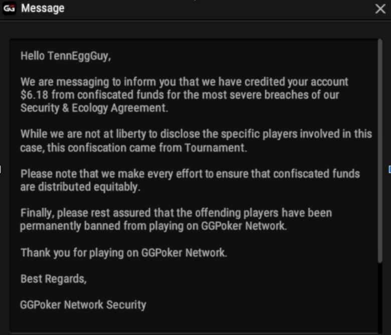 GGPoker Aaron “abarone68” Barone Message
