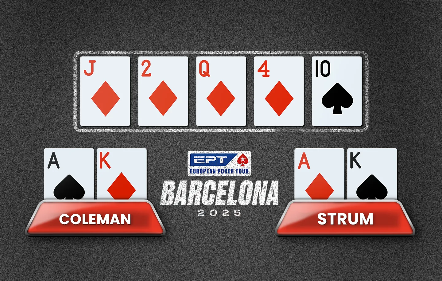 Coleman vs Strum at EPT Barcelona 2025.