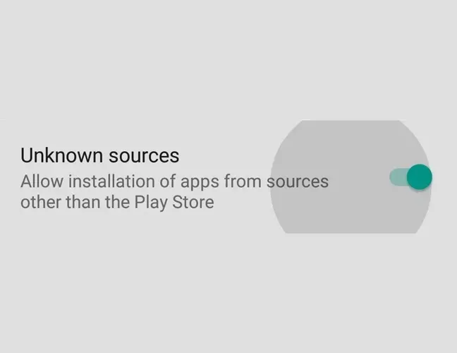 Enable Unknown Sources: