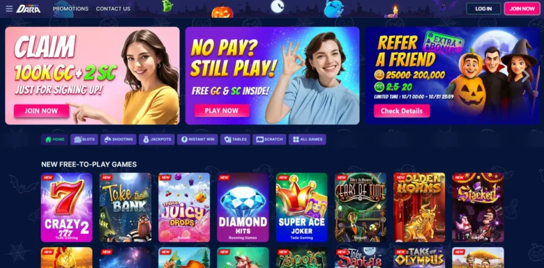 Dara Casino main webpage