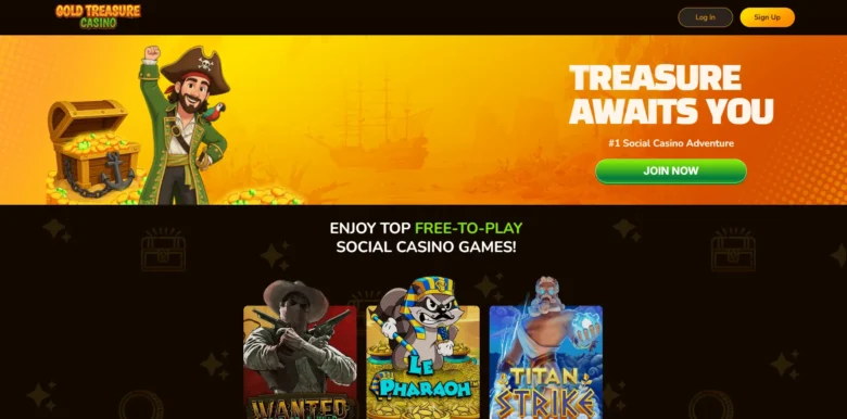 Gold Treasure Casino main webpage