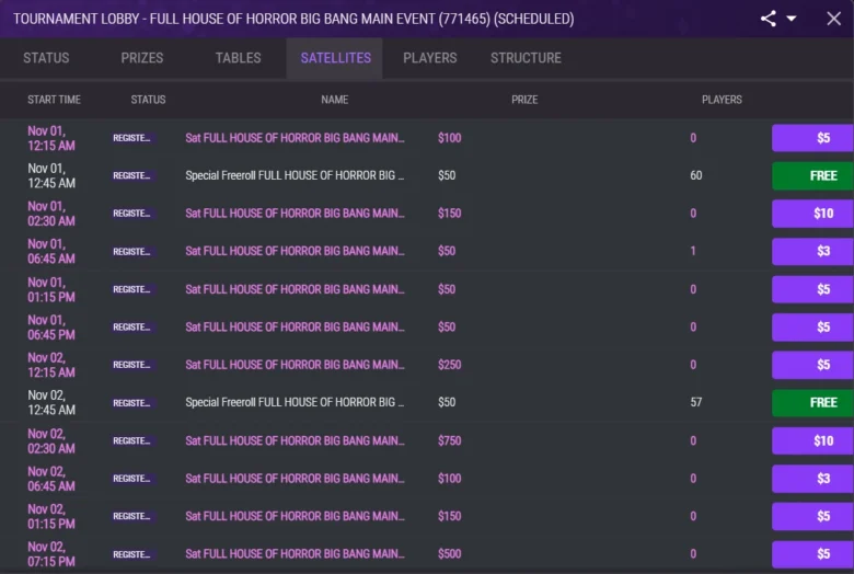 Big Bang Main Event Details Satellites