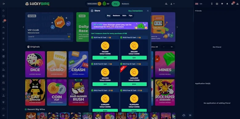 Luckybird Casino Payments Page