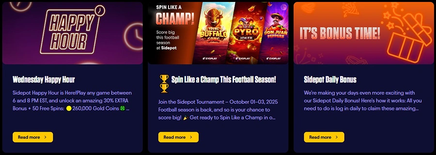 Sidepot Casino Promotions