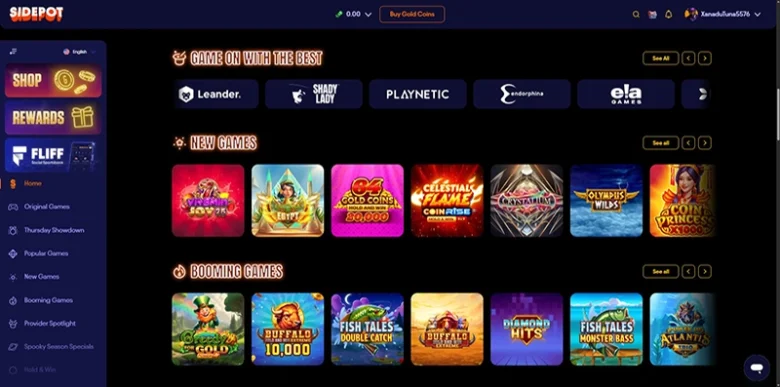 Sidepot Casino Games Page