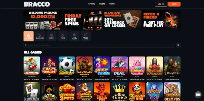 Bracco Casino main webpage