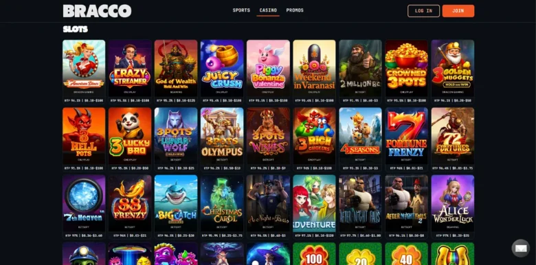 Bracco Casino slots page