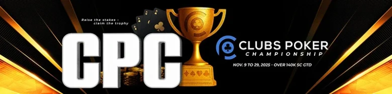 Clubs Poker: First Ever Clubs Poker Championship 140,000 SC GTD