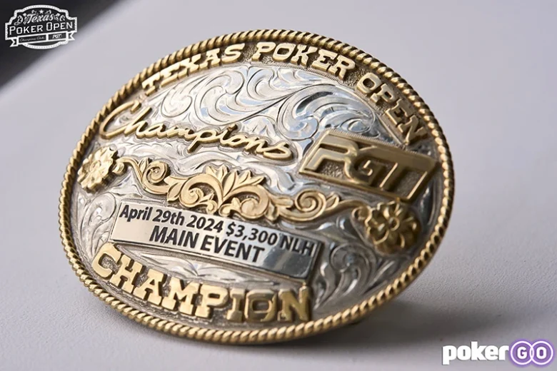 Poker Trophies: Texas Poker Open Belt Buckle
