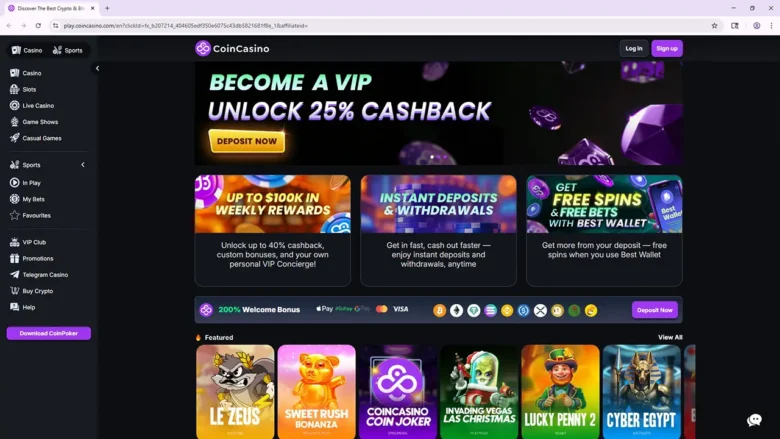 CoinCasino Home Page