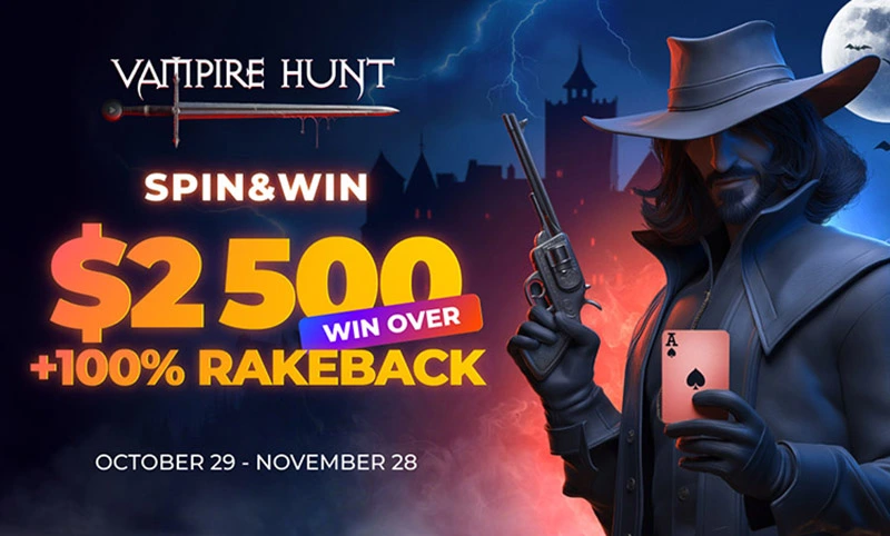 PokerPlanets: 100% Rakeback in Spin&Win During the Vampire Hunt