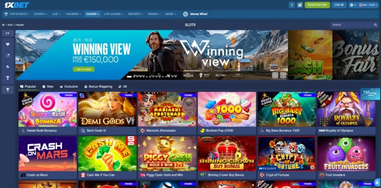 1xBet Casino main webpage
