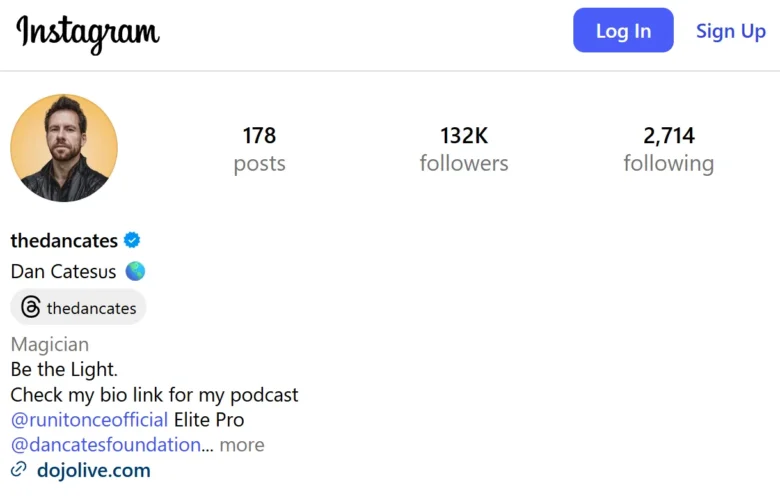 Daniel Cates Instagram profile