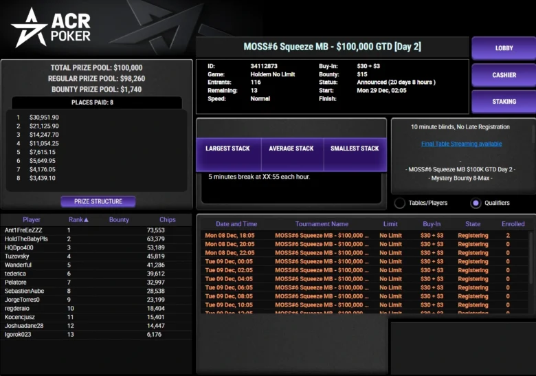 $33 MOSS #6 Squeeze MB - $100,000 GTD