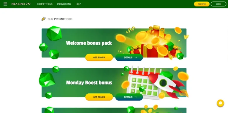 Brazino777 Casino Promotions Page