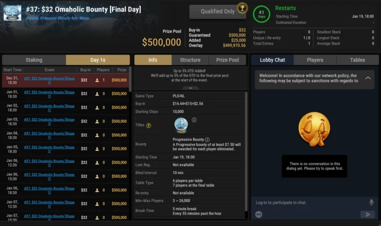 Winter Giveaway Series $125 Omaholic Mystery Ball $1M GTD + Add-On $50K