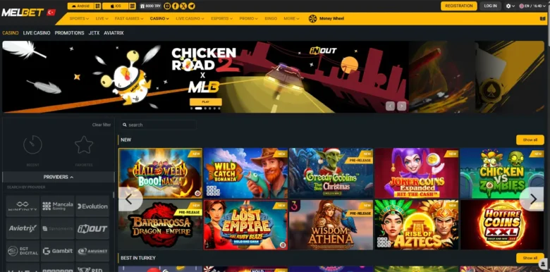 Melbet Casino main webpage