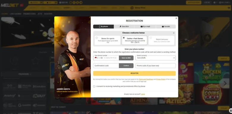 Melbet Casino sign up