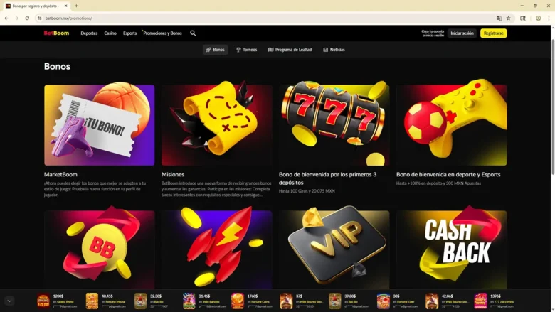 BetBoom Casino Promotions Page