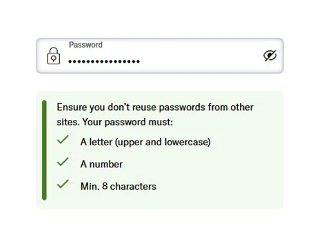 Create a username and password.