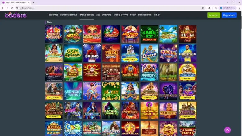 Codere Casino Games Page
