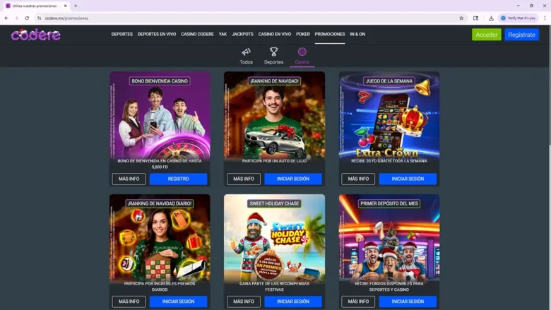Codere Casino Promotions Page