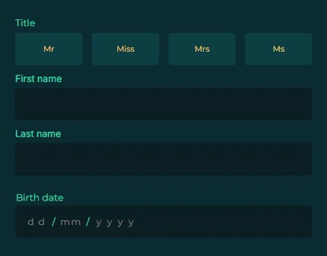 Enter Your Personal Details.