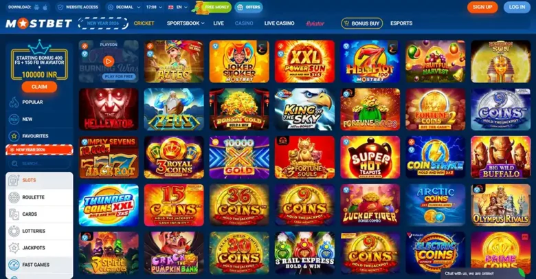 Mostbet Casino Games Page