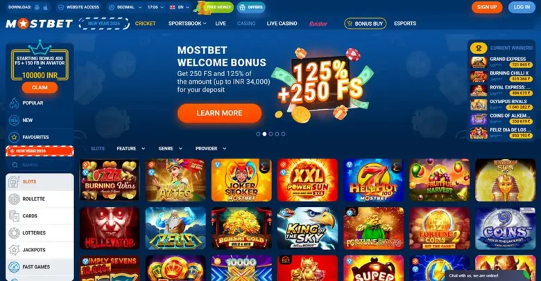 Mostbet Casino Home Page