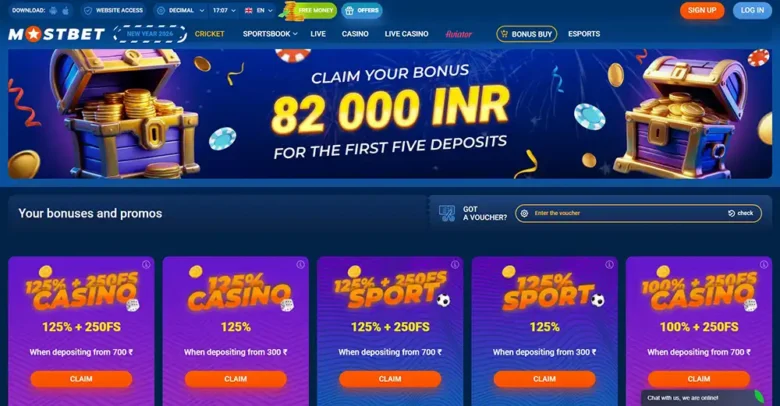 Mostbet Casino Home Page