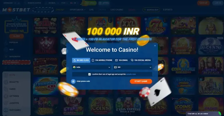 Mostbet Casino Registration Page