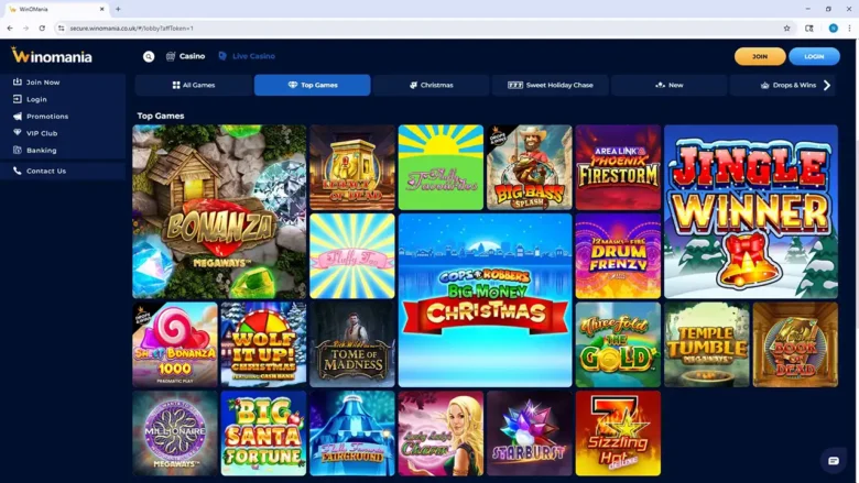Winomania Casino Games Page