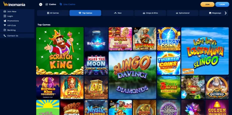 Winomania Casino Games Page