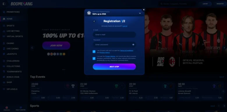 Boomerang Bet Sportsbook Sign Up