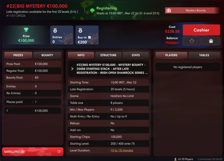 €200 #22 | Big Mystery €100,000 GTD