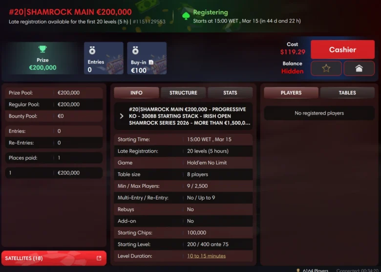 €100 #20 | Shamrock Main €200,000 GTD