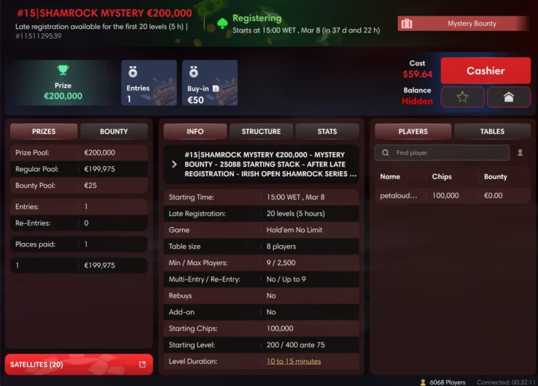 €50 #15 | Shamrock Mystery €200,000 GTD