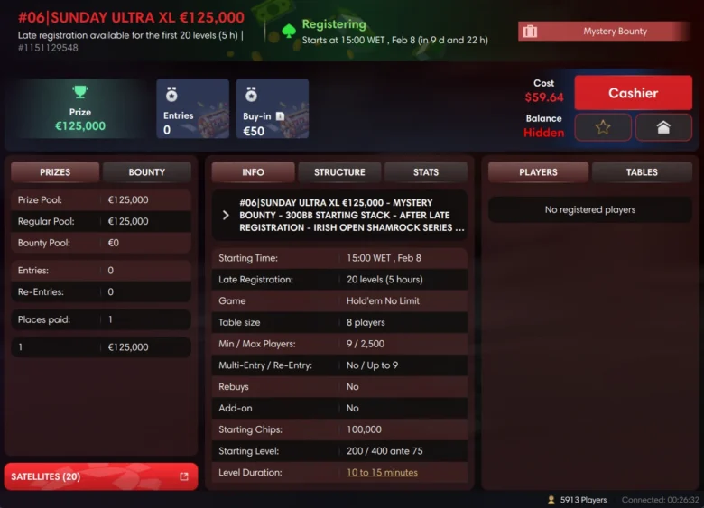 €50 #06 | Sunday Ultra XL €125,000 GTD