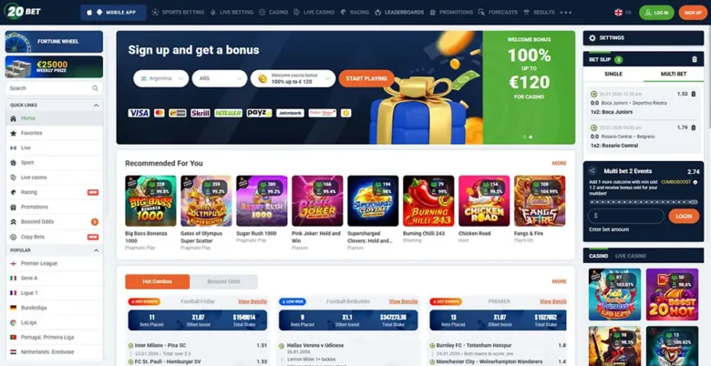 20Bet Home Page