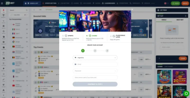 20Bet Registration Page