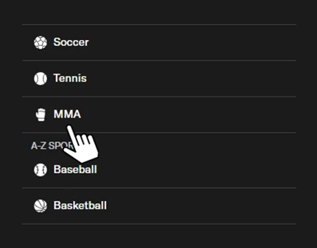 Navigate to the UFC Section: