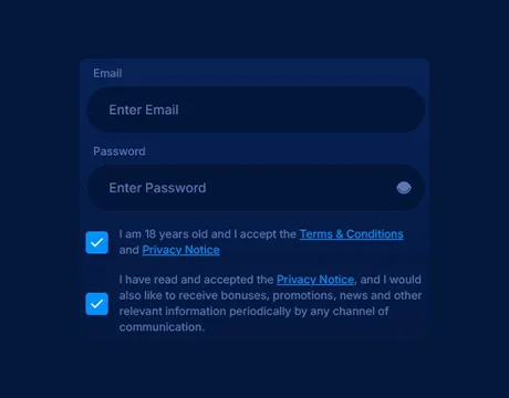 Screenshot des Boomerang Casino Registrierungsformulars mit hervorgehobenen Feldern für persönliche Daten