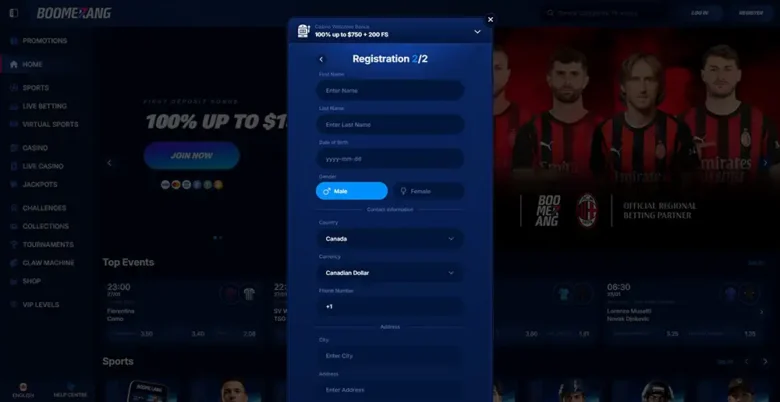 Boomerang casino online